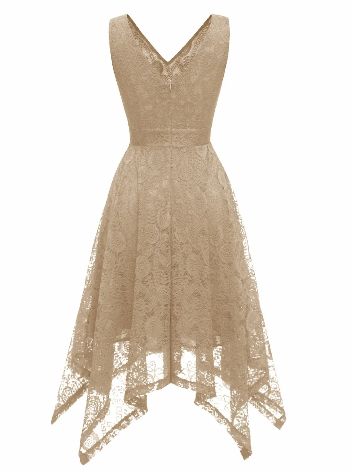 1950s Lace Pointed Hem Swing Dress