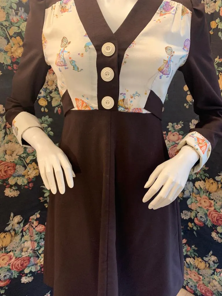 1970s Dress With Holly hobbie Print