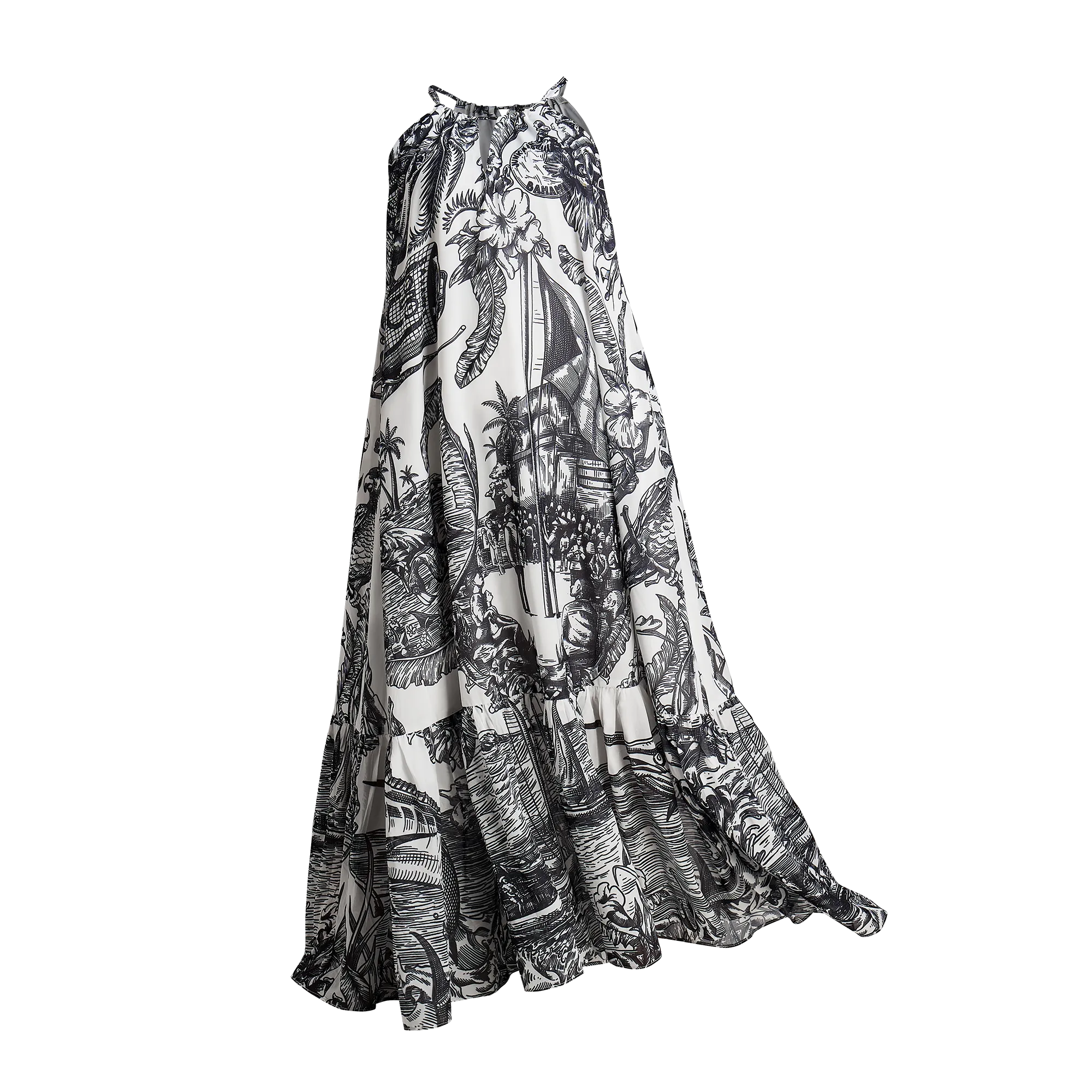 50TH INDEPENDENCE MAXI DRESS-MONOCHROME