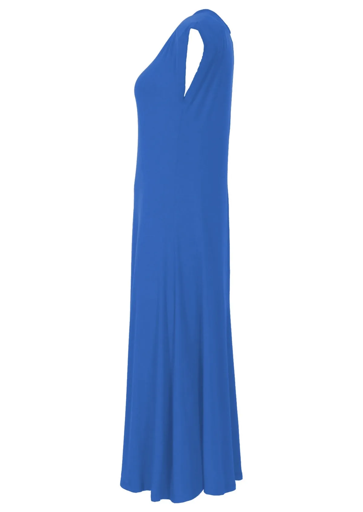 A-line Stretch Rayon Dress Electric Blue