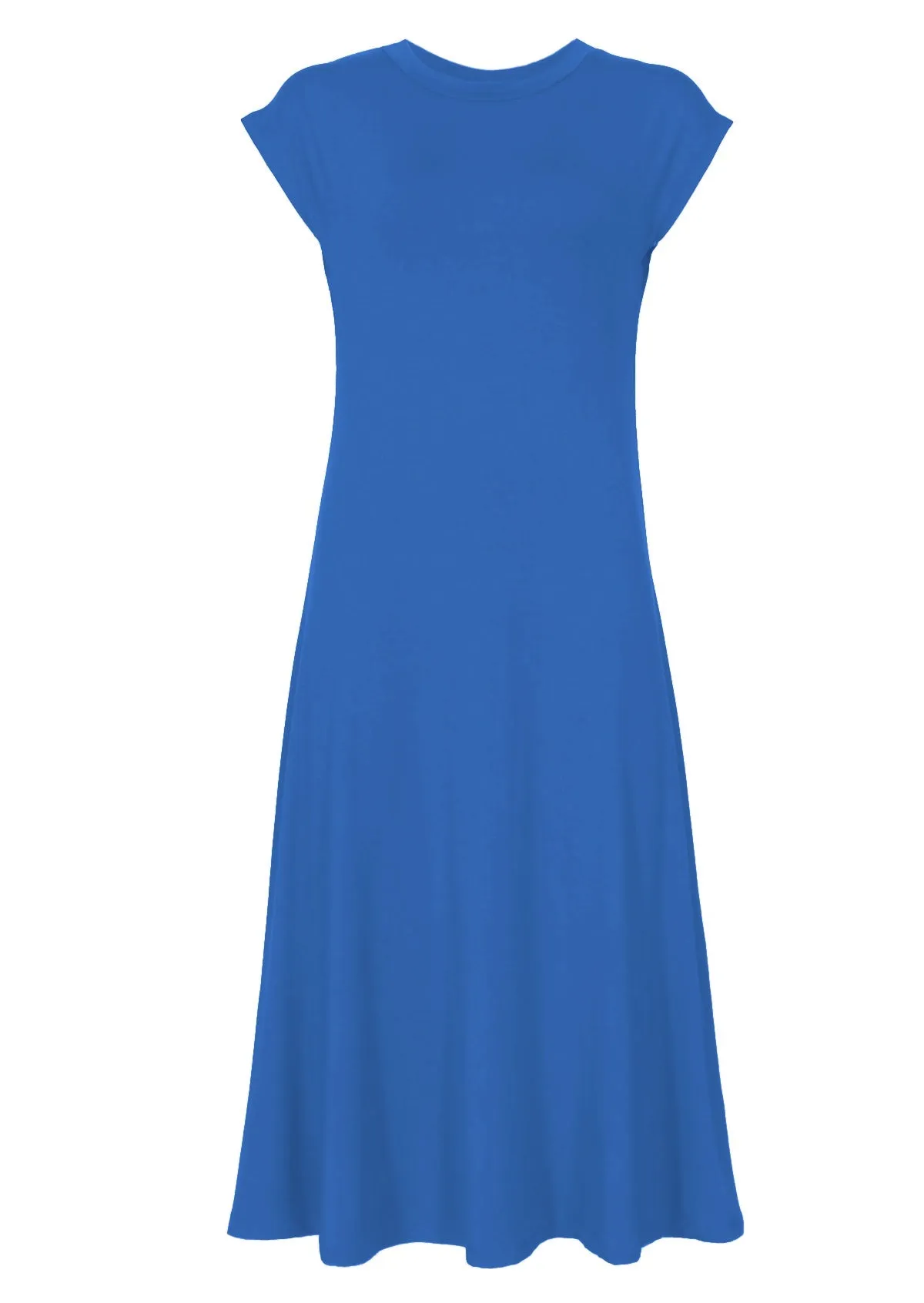 A-line Stretch Rayon Dress Electric Blue