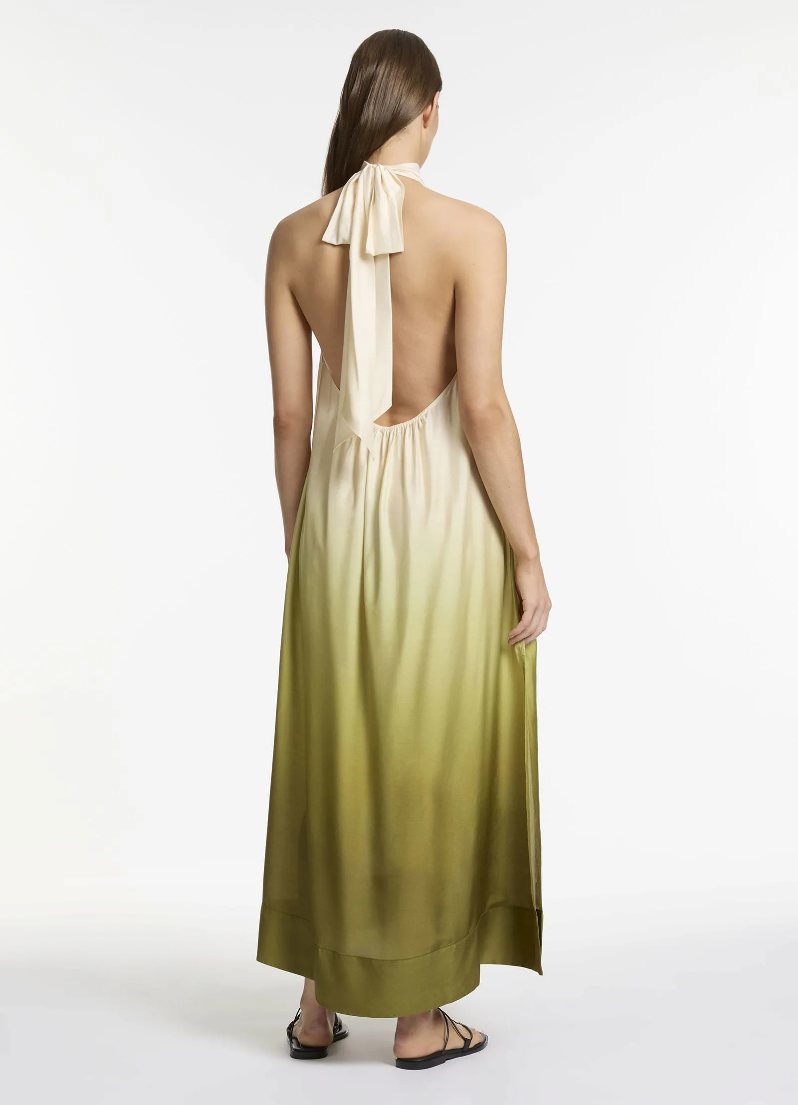 Acacia Haze Halter Maxi Dress - Eucalyptus