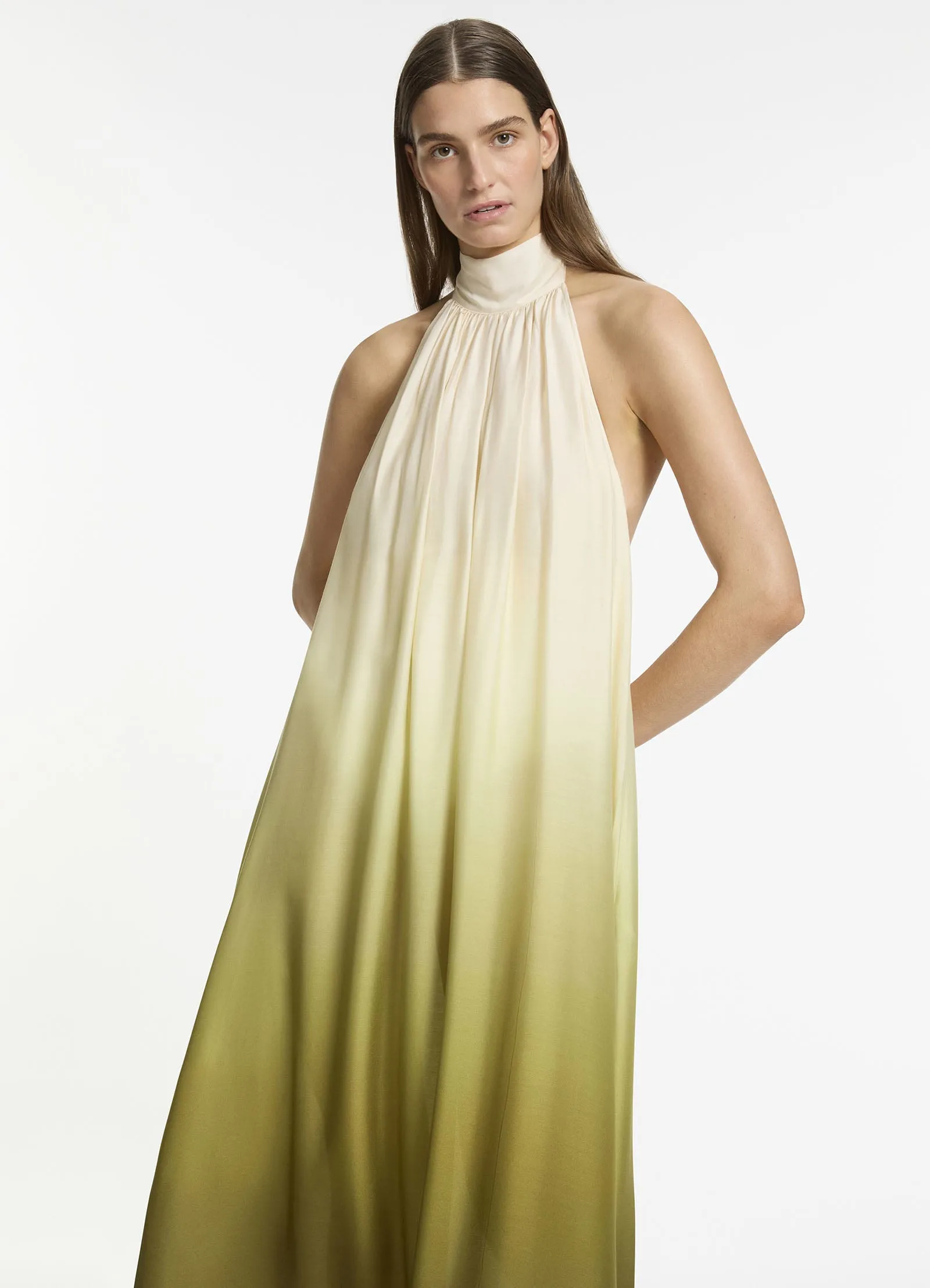 Acacia Haze Halter Maxi Dress - Eucalyptus