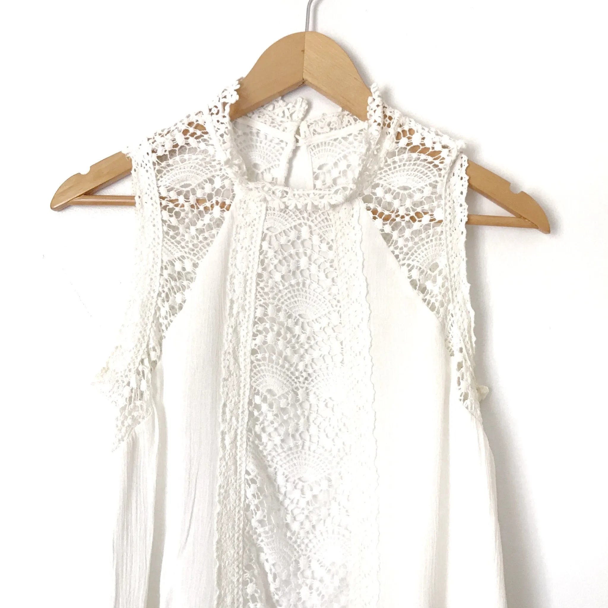 B Sharp White Crochet Detail Dress- Size S (see notes)