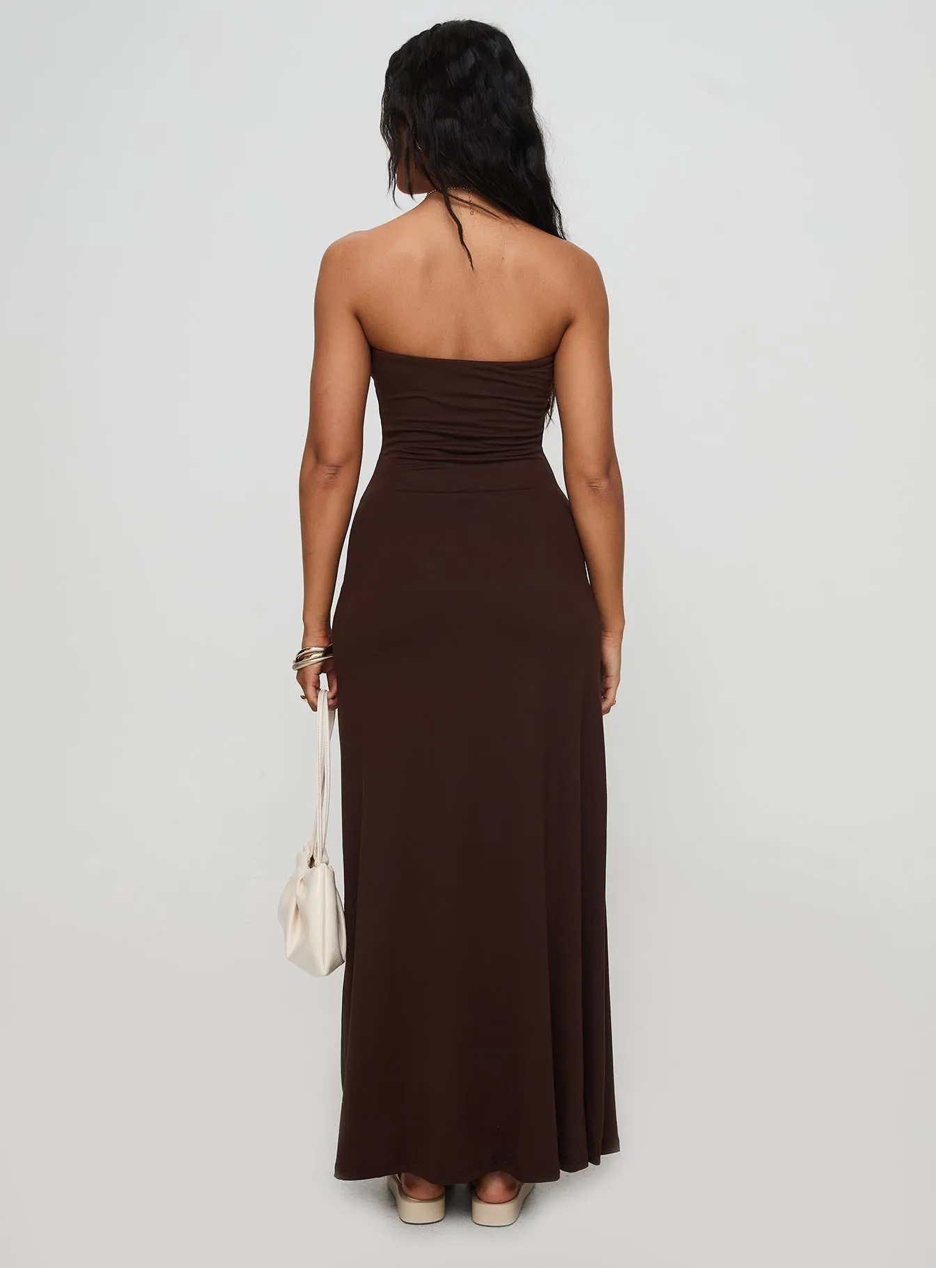 Bellaire Strapless Maxi Dress Brown