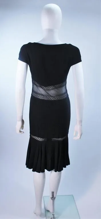 BLUMARINE Black Stretch Jersey with Lace Details Size 42