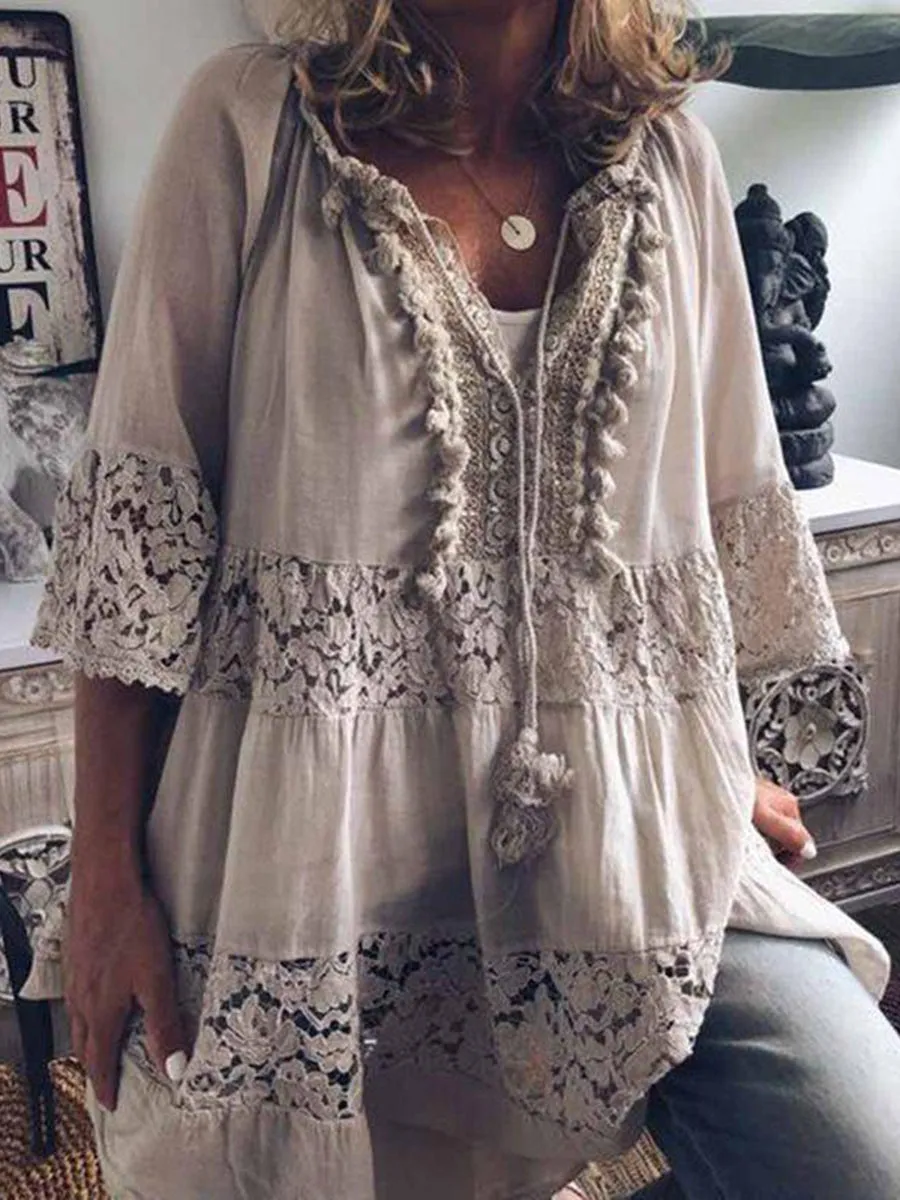 Bohemian Cotton and Linen Dress