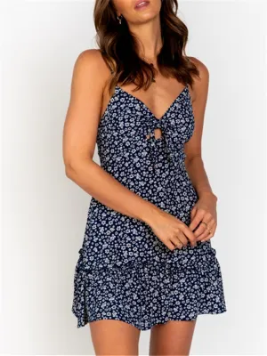 Bohemian Polka Dot Sexy Camisole Mini Dresses