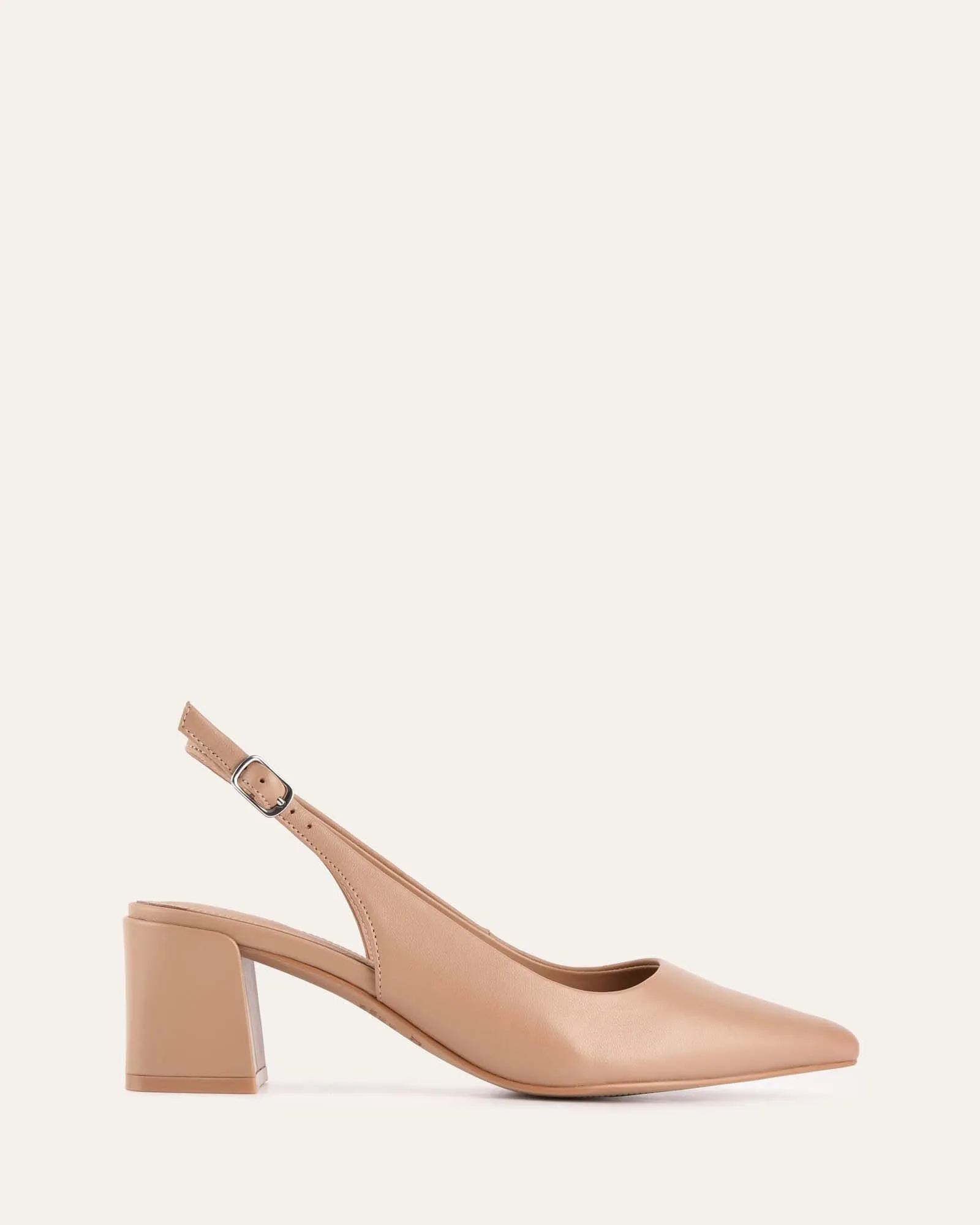 CARA LOW HEELS TAN LEATHER