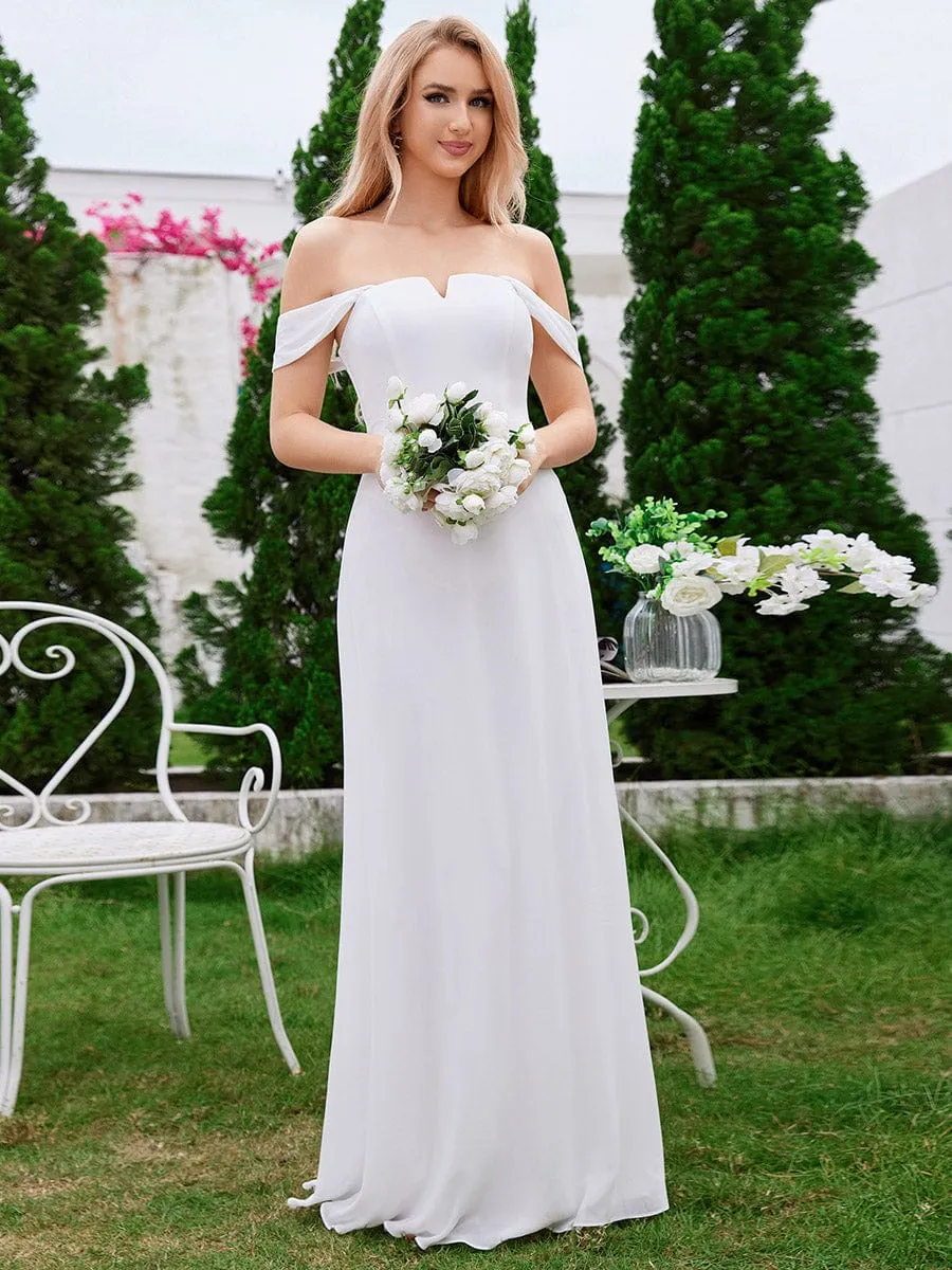 Chic High Waist Square Neck Bridesmaid Dress