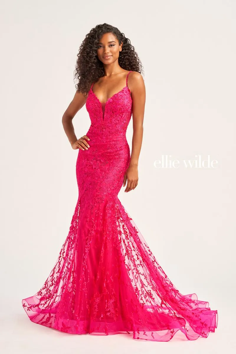 Ellie Wilde Mermaid Lace Prom Dress EW35221