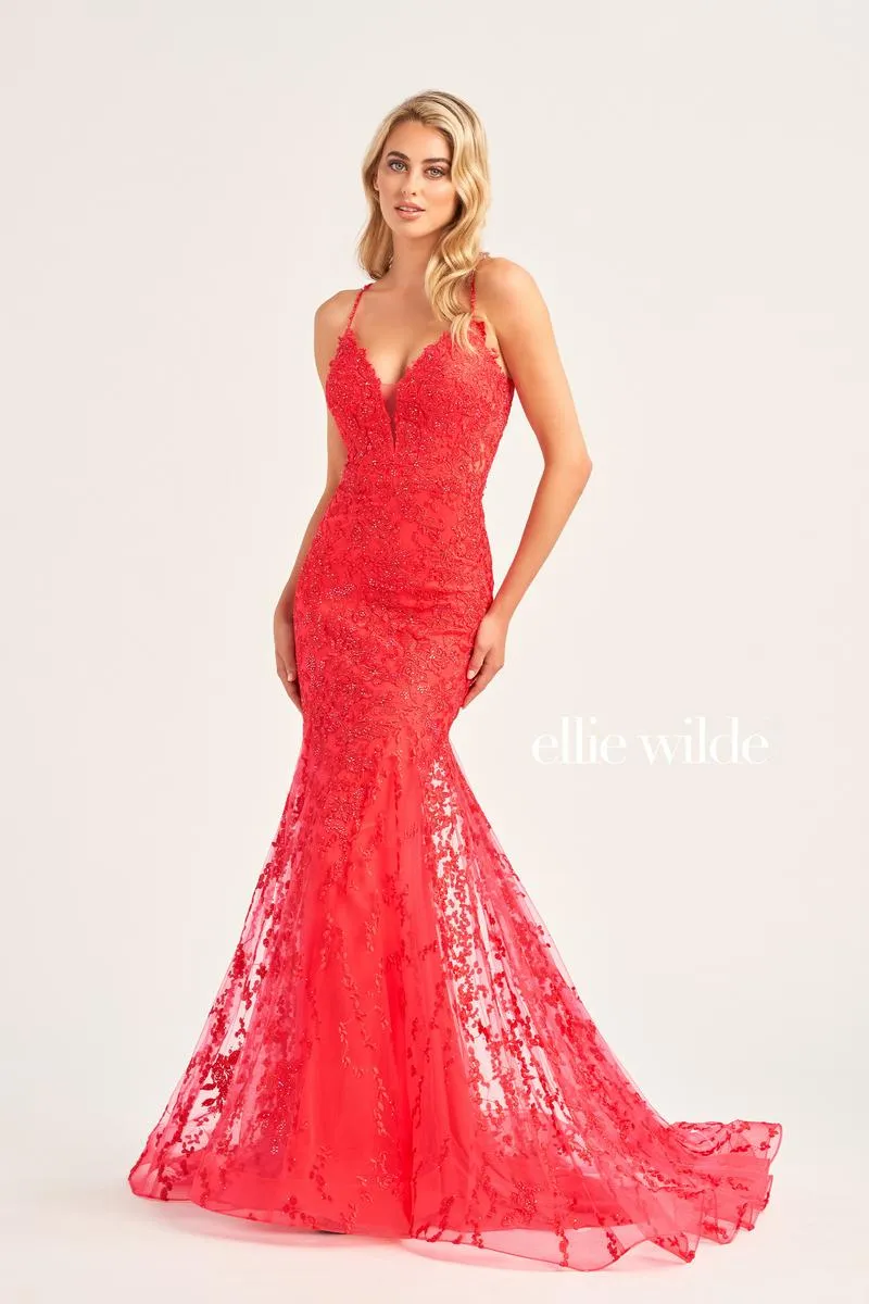 Ellie Wilde Mermaid Lace Prom Dress EW35221