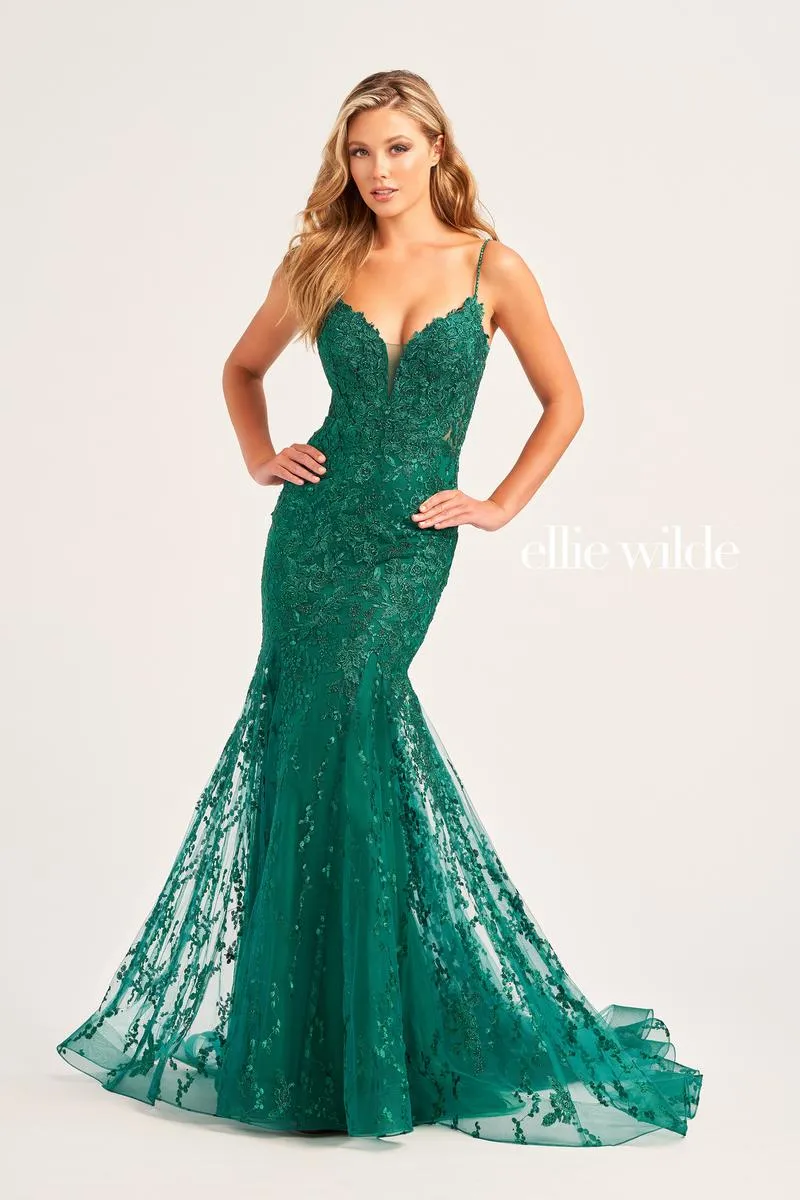 Ellie Wilde Mermaid Lace Prom Dress EW35221