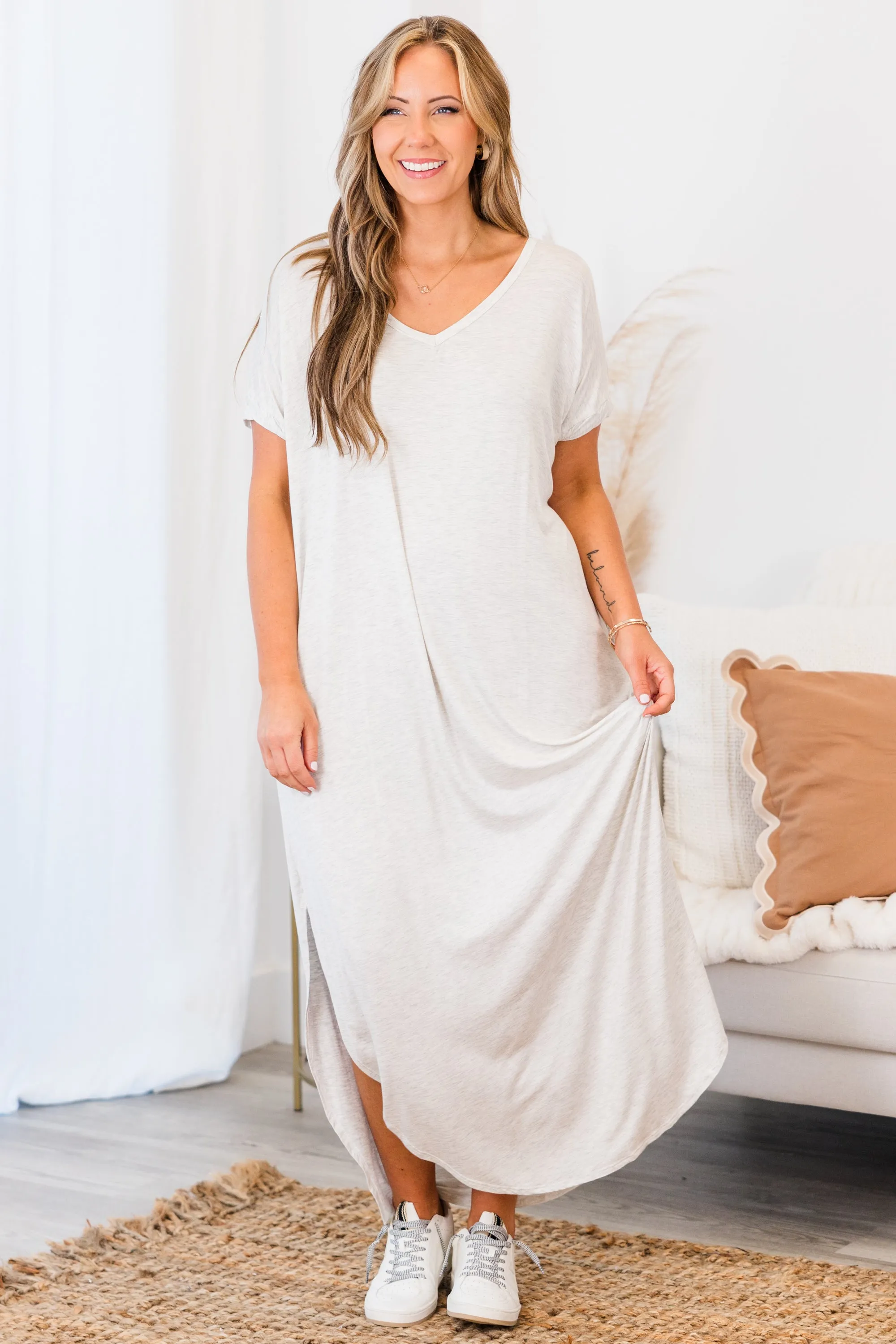 Enchanting Memory Maxi Dress, Heather Gray