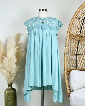 Floral Crochet Lace Cap Sleeve Summer Dress in More Colors