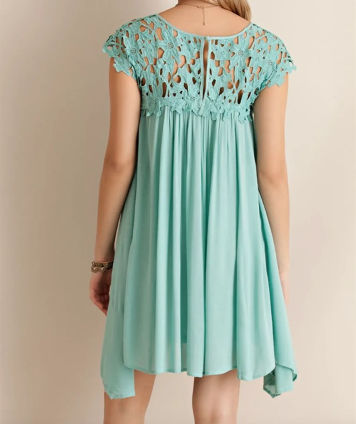 Floral Crochet Lace Cap Sleeve Summer Dress in More Colors