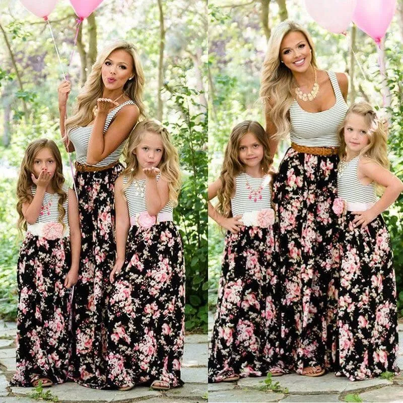 Floral Cute Mom and daughter Sundress Matching outfit