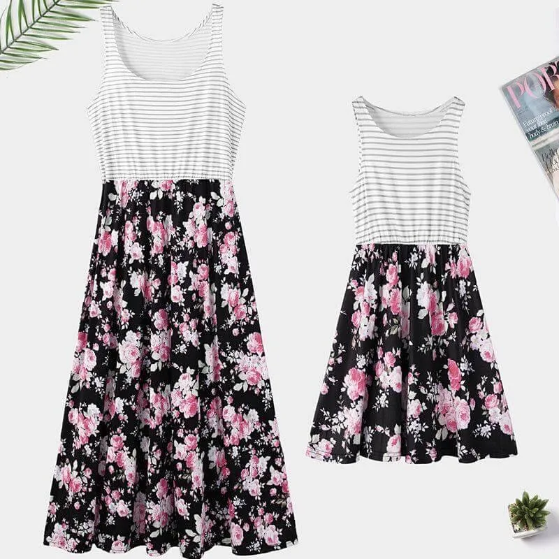 Floral Cute Mom and daughter Sundress Matching outfit