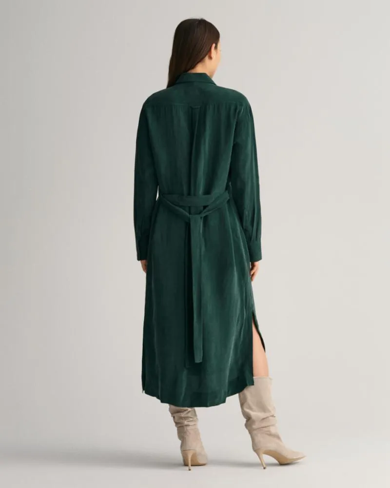 Gant Apparel S Women's Relaxed Utility Shirt Dress Seasonal Newness Green Reg