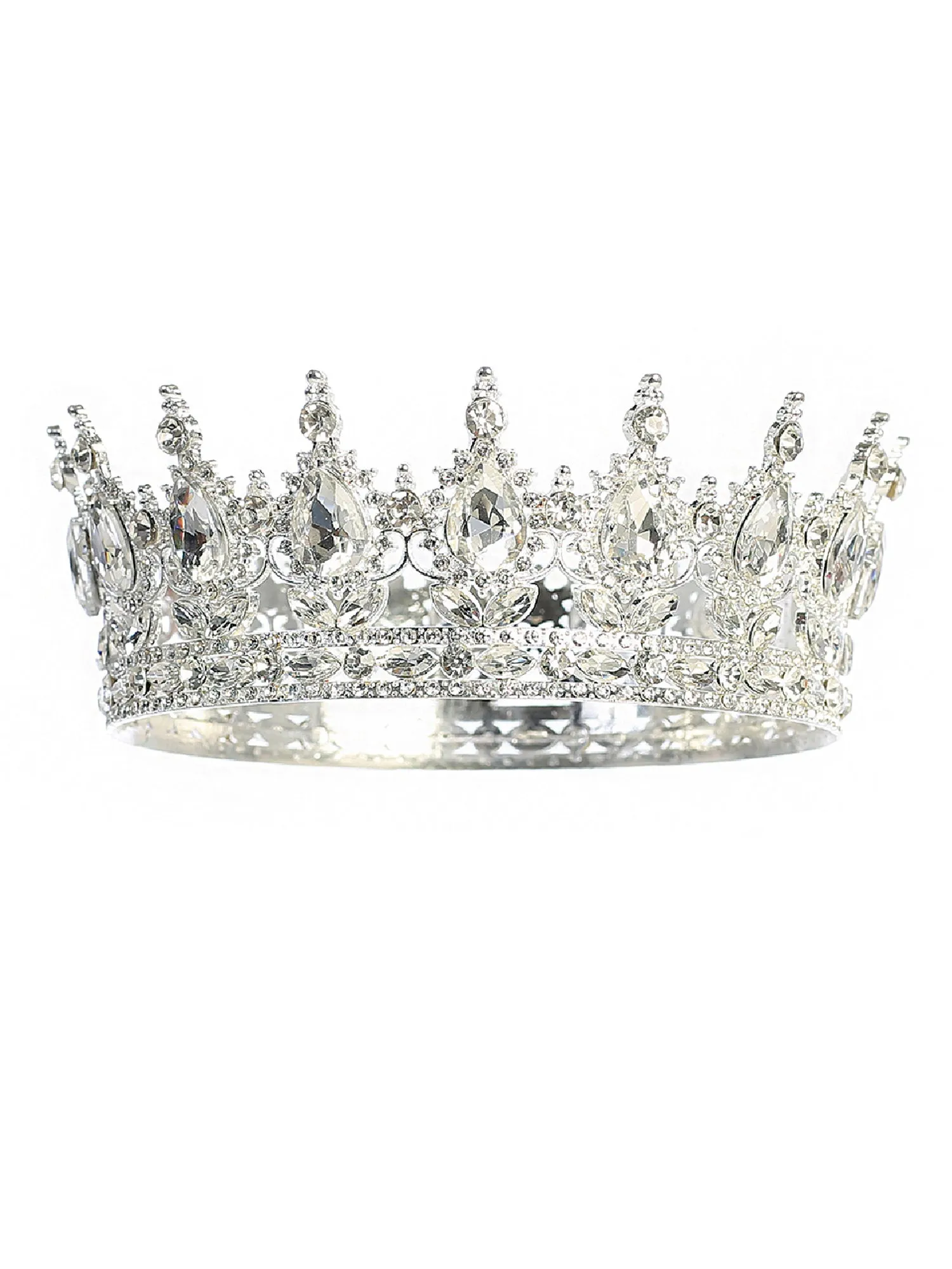 Girls Multi Color Oversized Crystal Royal Wedding Pageant Tiara