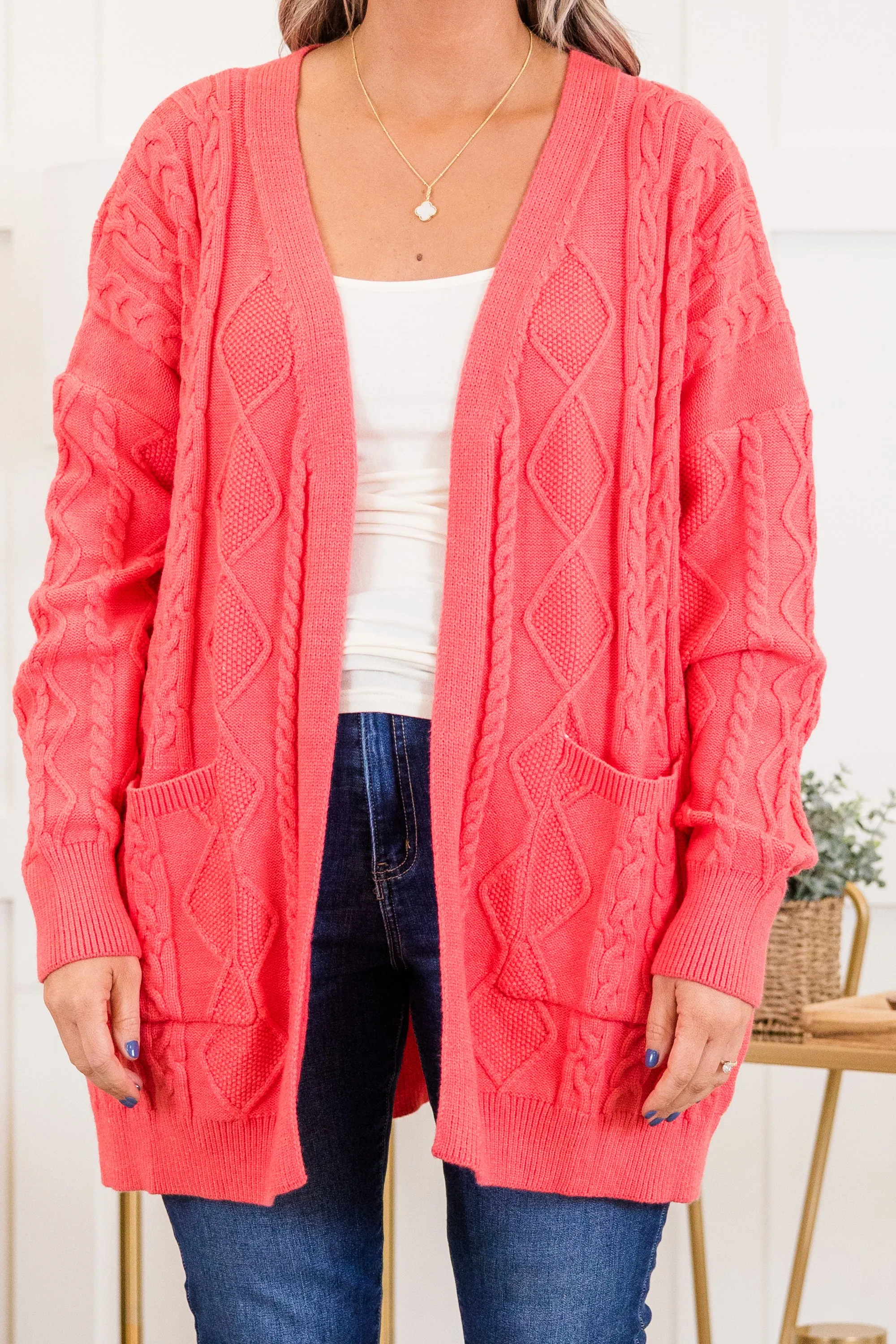 Into The Clouds Cardigan, Coral