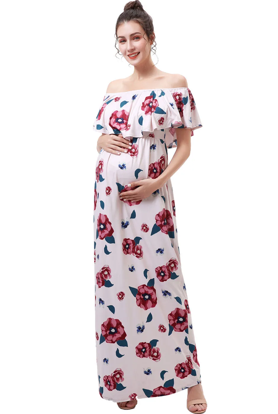 Kimi   Kai Maternity "Lydia" Nursing Floral Print Maxi Dress