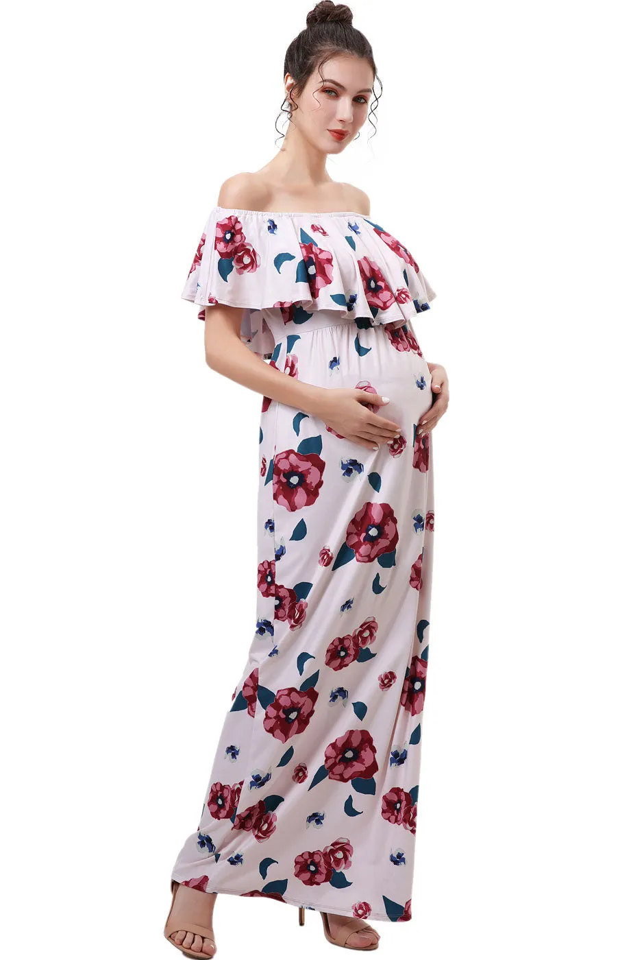 Kimi   Kai Maternity "Lydia" Nursing Floral Print Maxi Dress