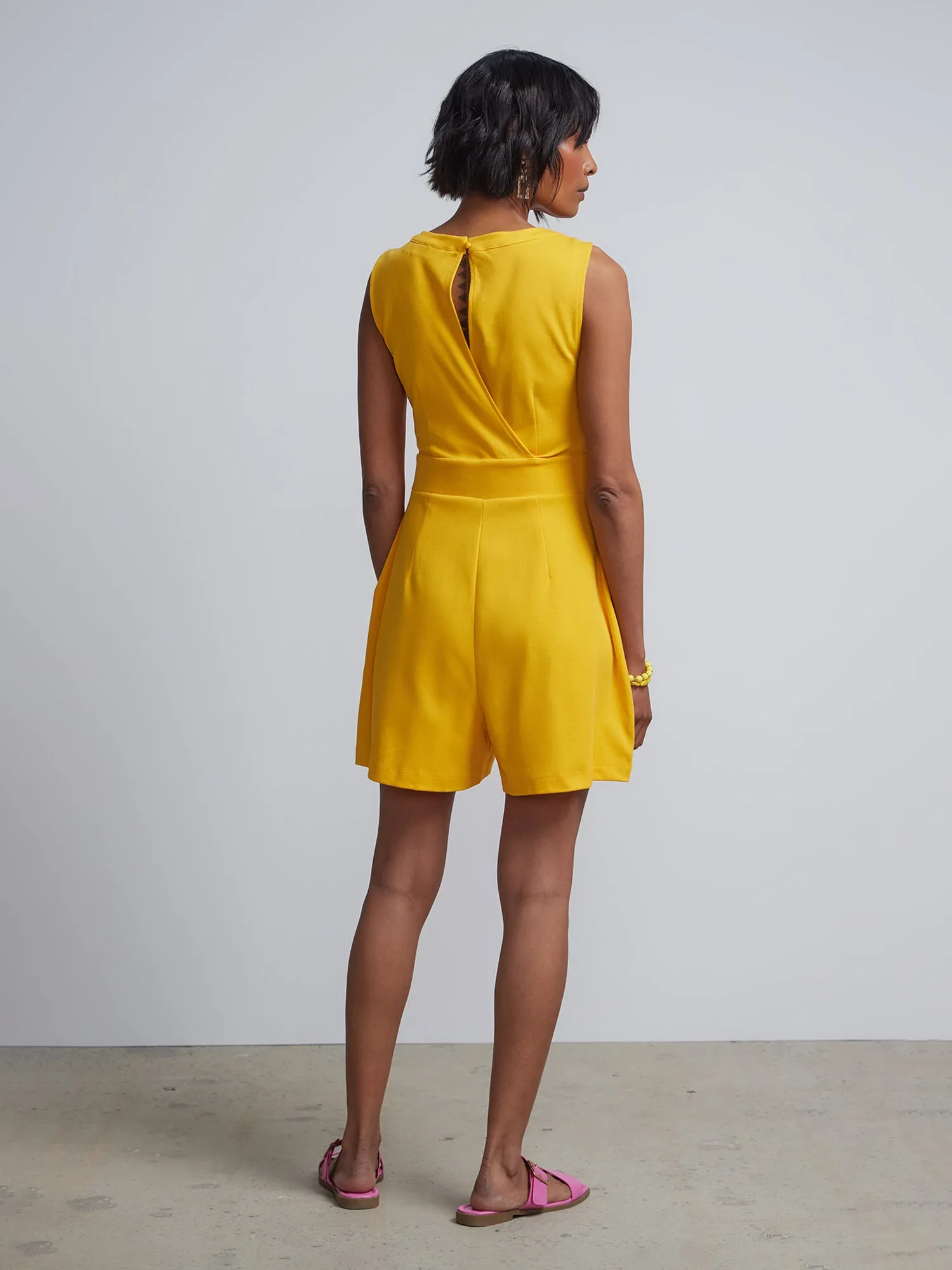 Lattice-Neck Romper - City Knits