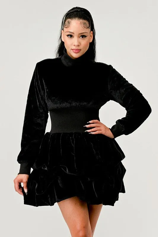 Merry Go Around Ruffle Long Sleeve Dress