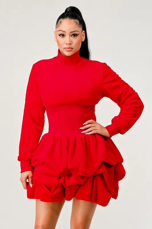 Merry Go Around Ruffle Long Sleeve Dress