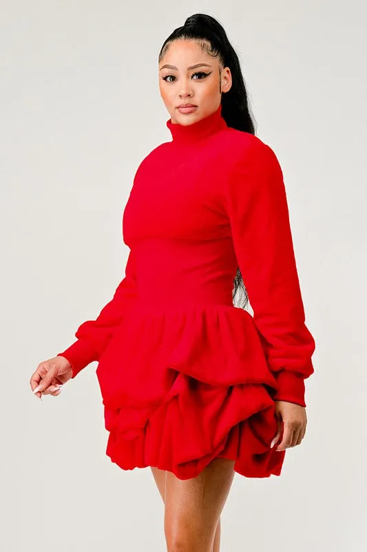 Merry Go Around Ruffle Long Sleeve Dress