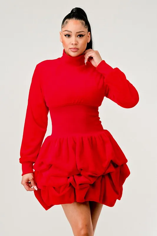 Merry Go Around Ruffle Long Sleeve Dress