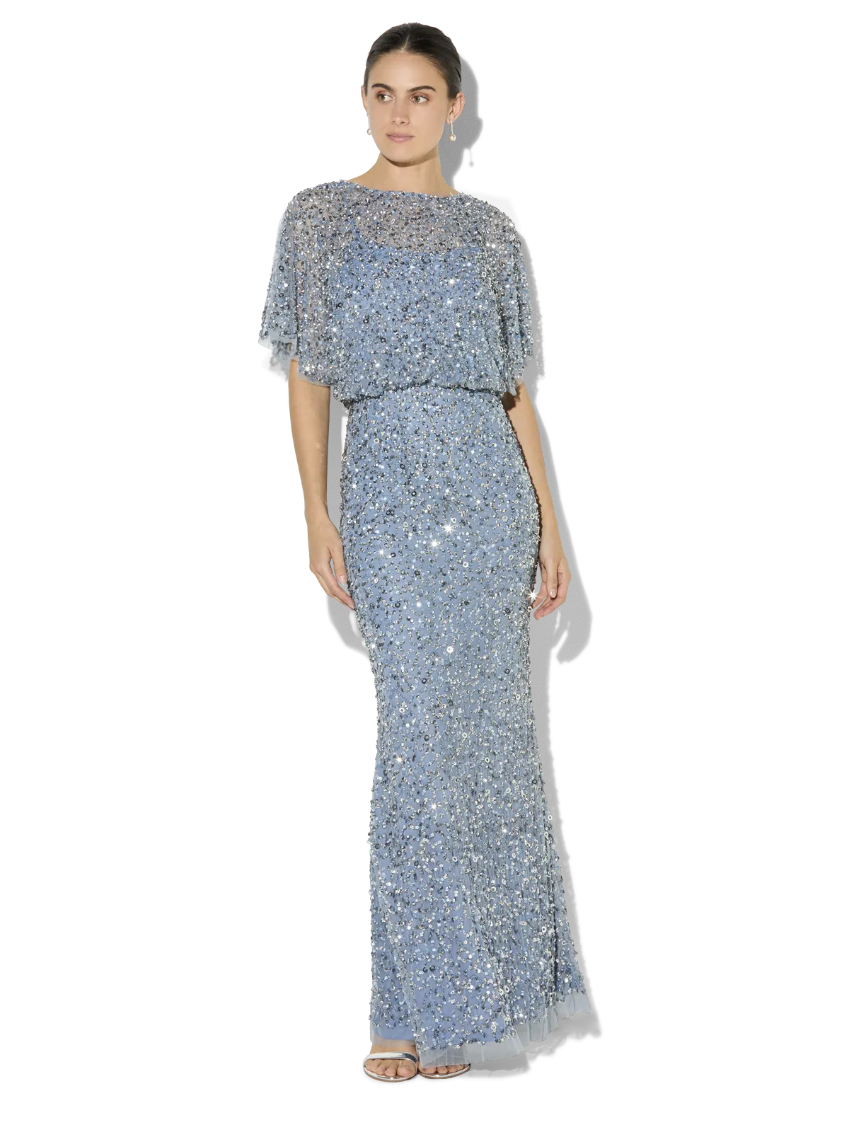 Mimi Sky Blue Hand Beaded Gown