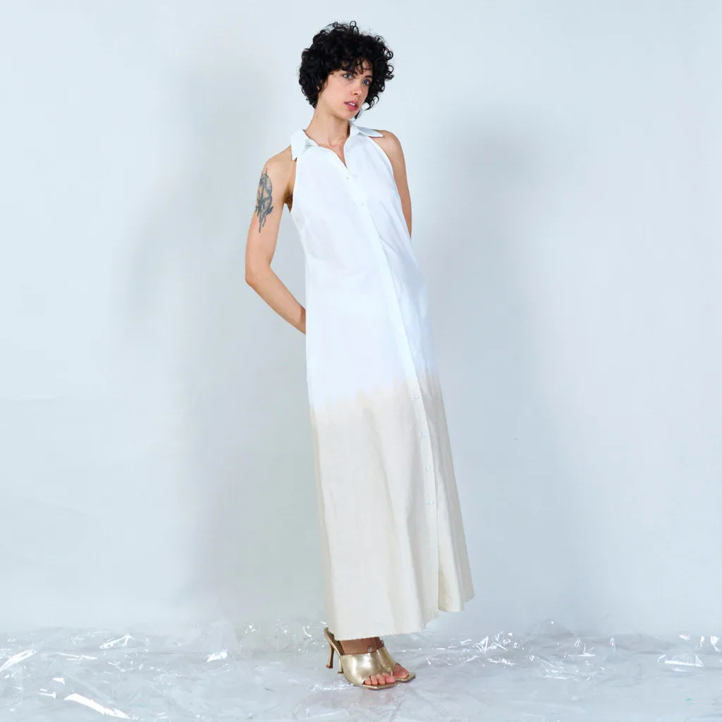 Modern dip-dyed maxi shirt dress wholesale