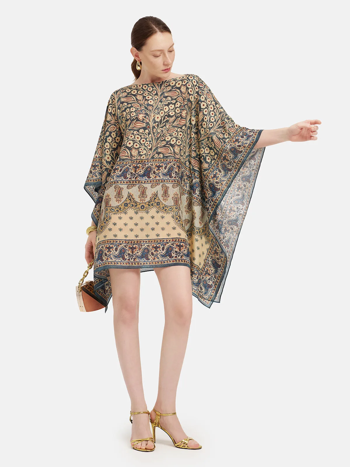 Moroccan-inspired Silk Cape Dress