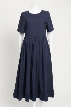 Navy Erika Ruffle Preowned Dress