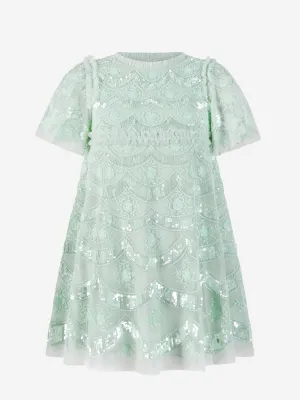 Needle & Thread Girls Fifi Dress in Green