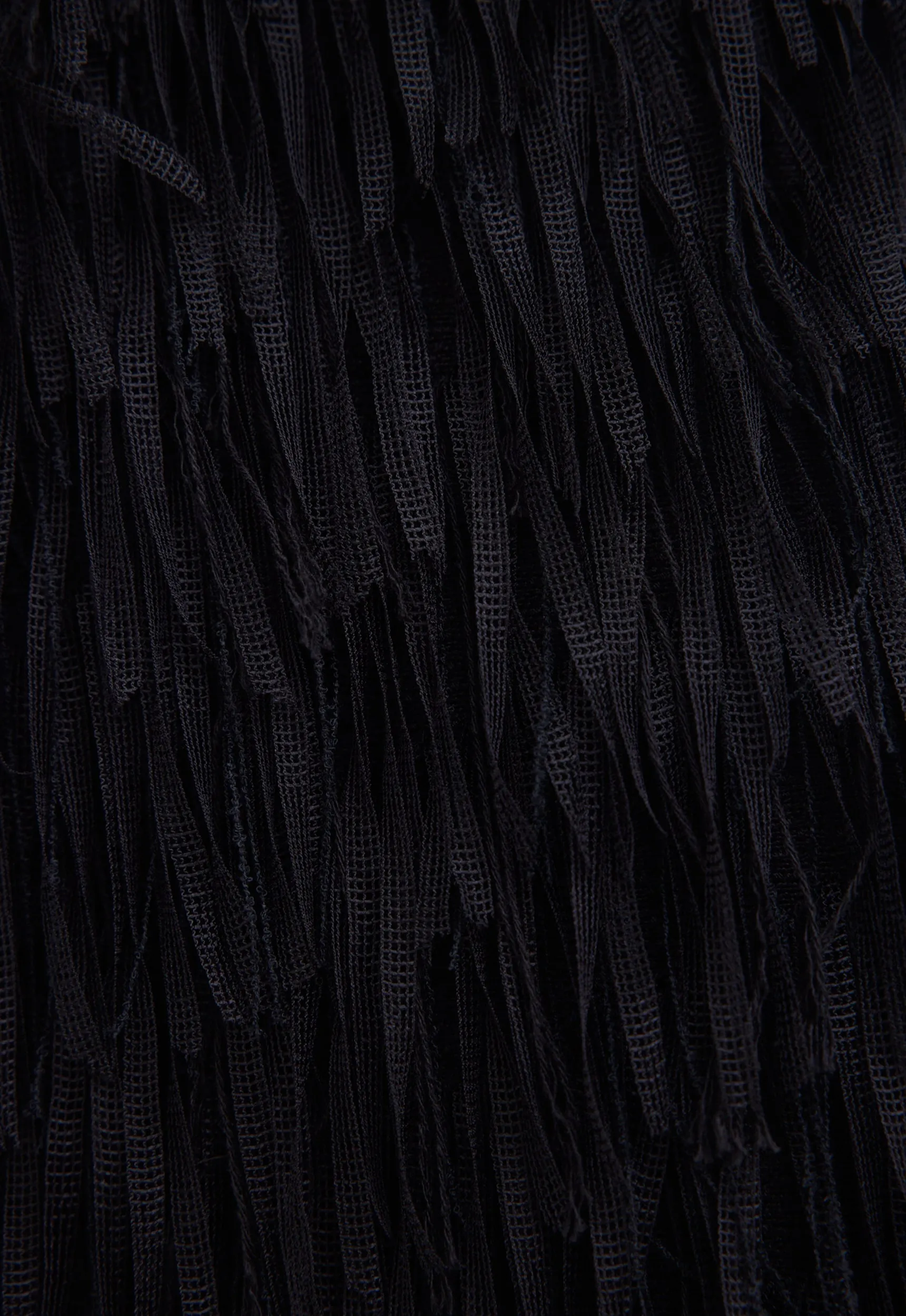 Pillar Fringe Skirt - Black