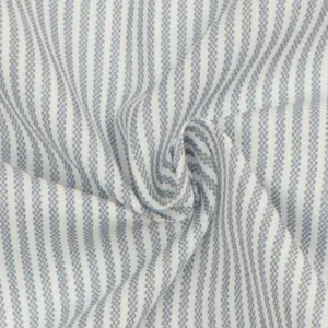 Printed Cotton Voile Design-62 Grey Stripes on White