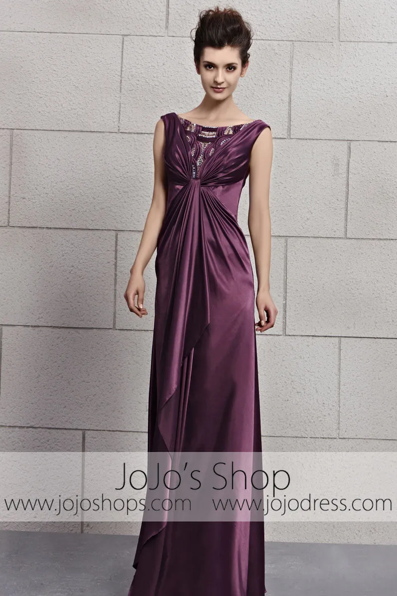 Purple Low Back Silky Sleek Stage Home Coming Evening Cocktail Dress CX830113