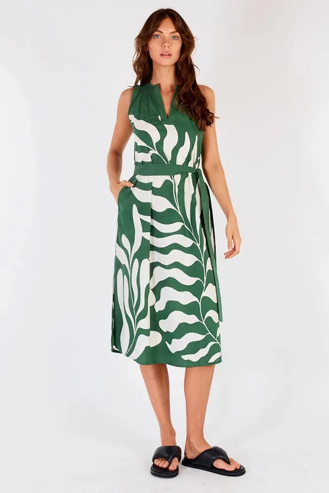 Sakanto Sleeveless Hoga Dress - Green