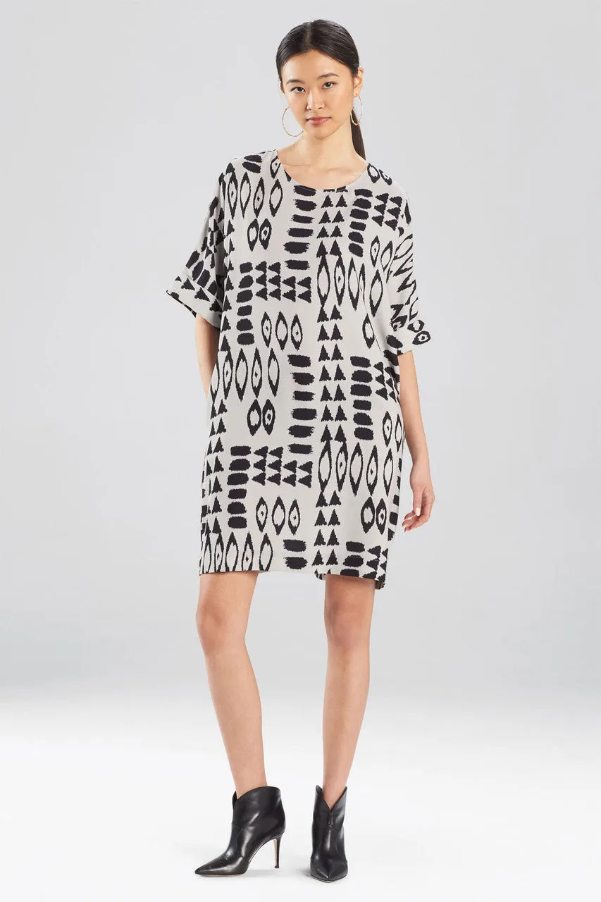 Samarkand-Fluid Crepe T-Shirt Dress