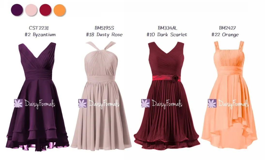 Short Lovely Mix & Match Dresses - Artistic Mixed Berries (MM80)