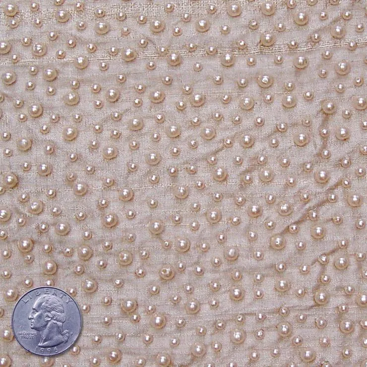 Silk Beaded Pearls Shantung