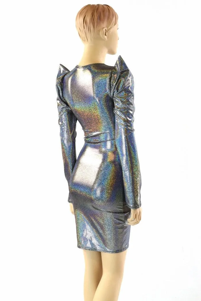 Silver Sharp Shoulder Dress