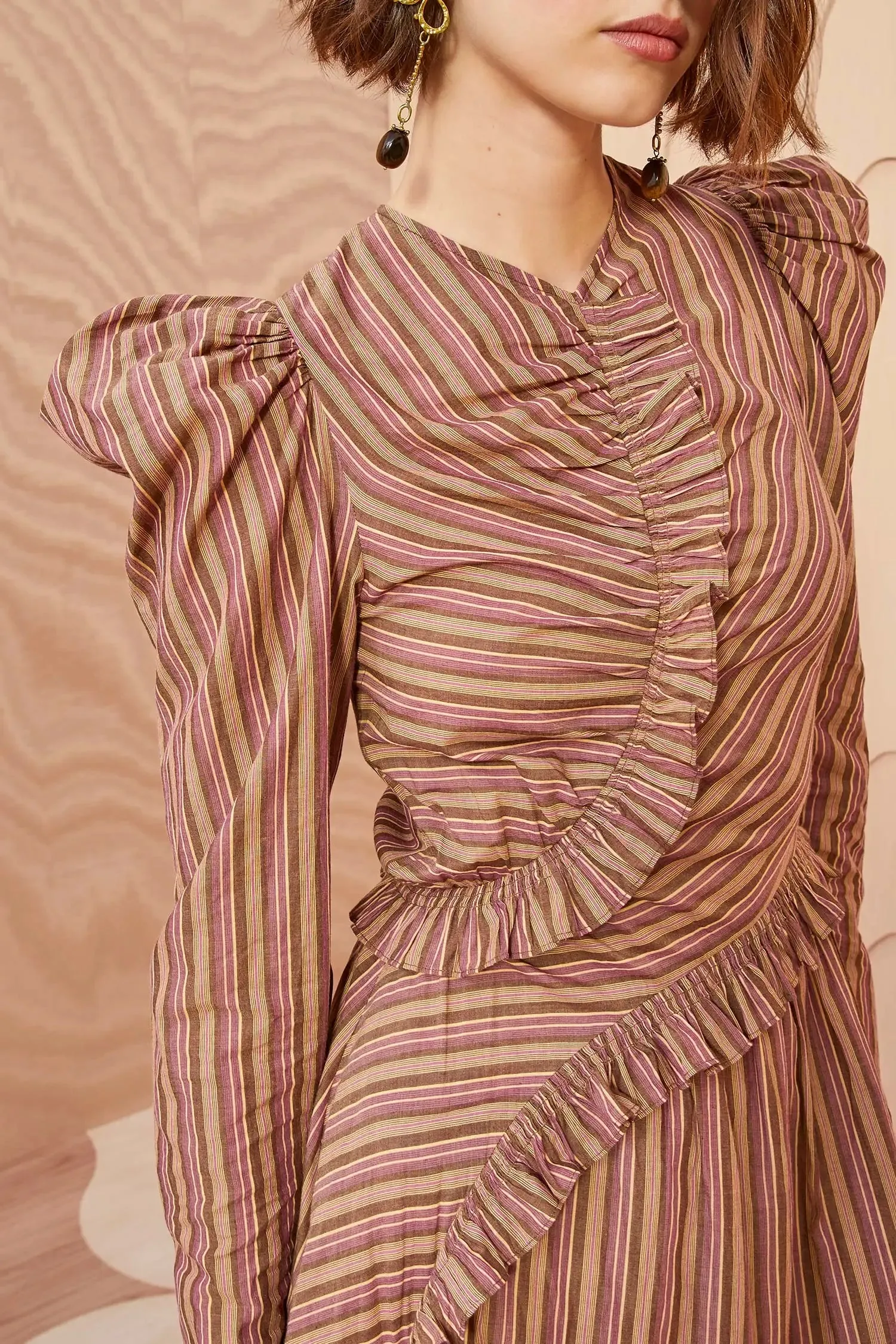 Striped Long Mod-West Banquet Dress