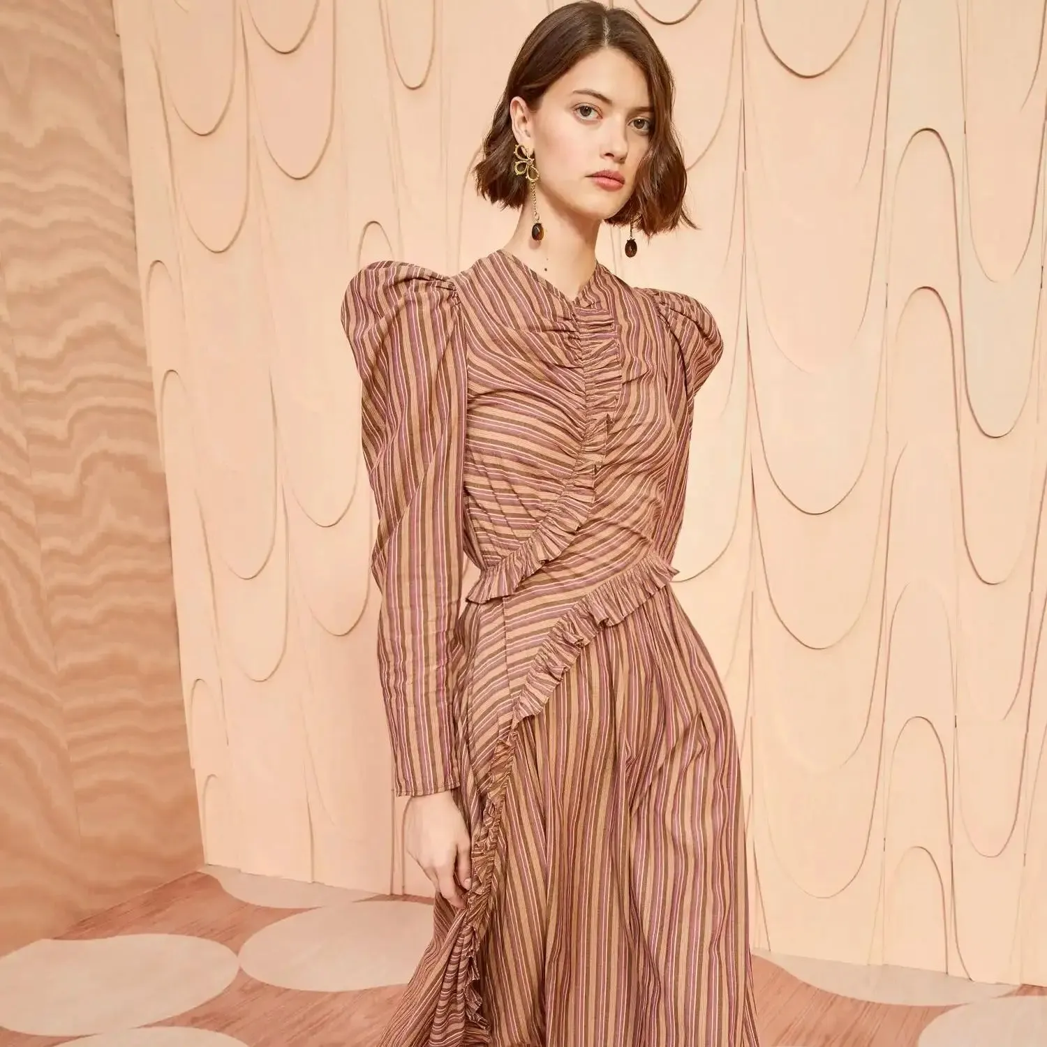 Striped Long Mod-West Banquet Dress