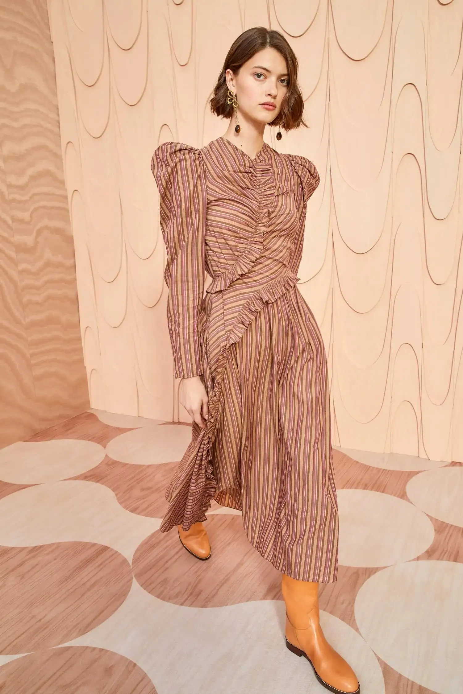 Striped Long Mod-West Banquet Dress