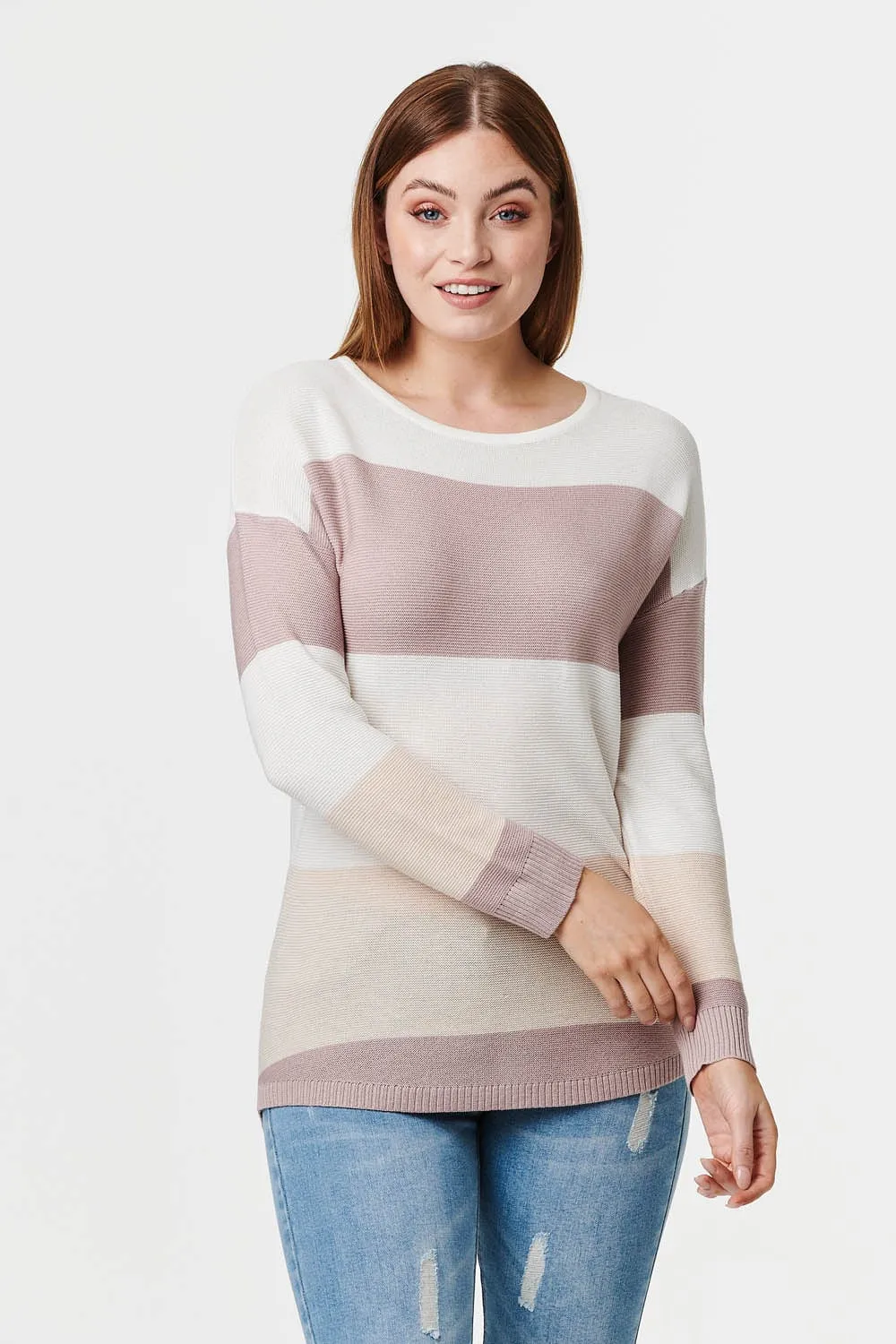 Striped Relaxed Knit Pullover