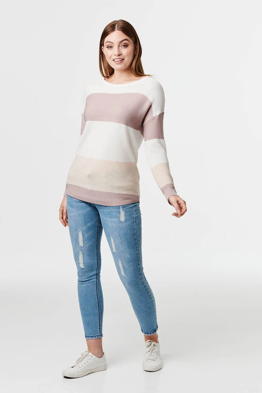 Striped Relaxed Knit Pullover